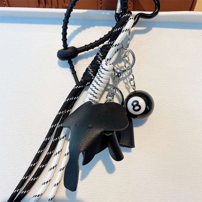 Vintage Brown Autumn And Winter PU Leather Elephant Suitable For Mobile Phone Bags Keychains Mens And Womens Pendants