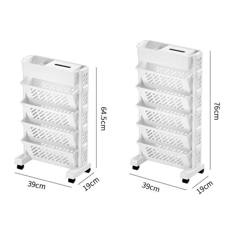 Removable Multi-Layer Desk Side Simple Floor-To-Ceiling Bookshelves Magazine Racks Office File Racks Kitchen Clutter Trolleys