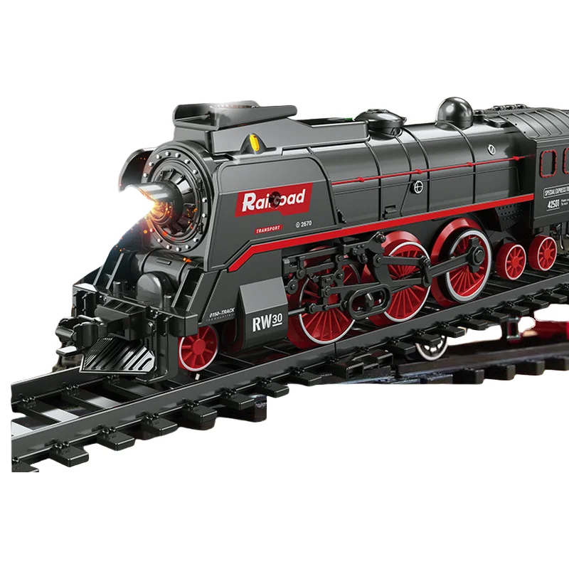 1:64 Retro Steam Rc Train Simulation High Speed Remote Control Train Parking Lot Children Boy Electric Track Toy Nostalgic Model 6