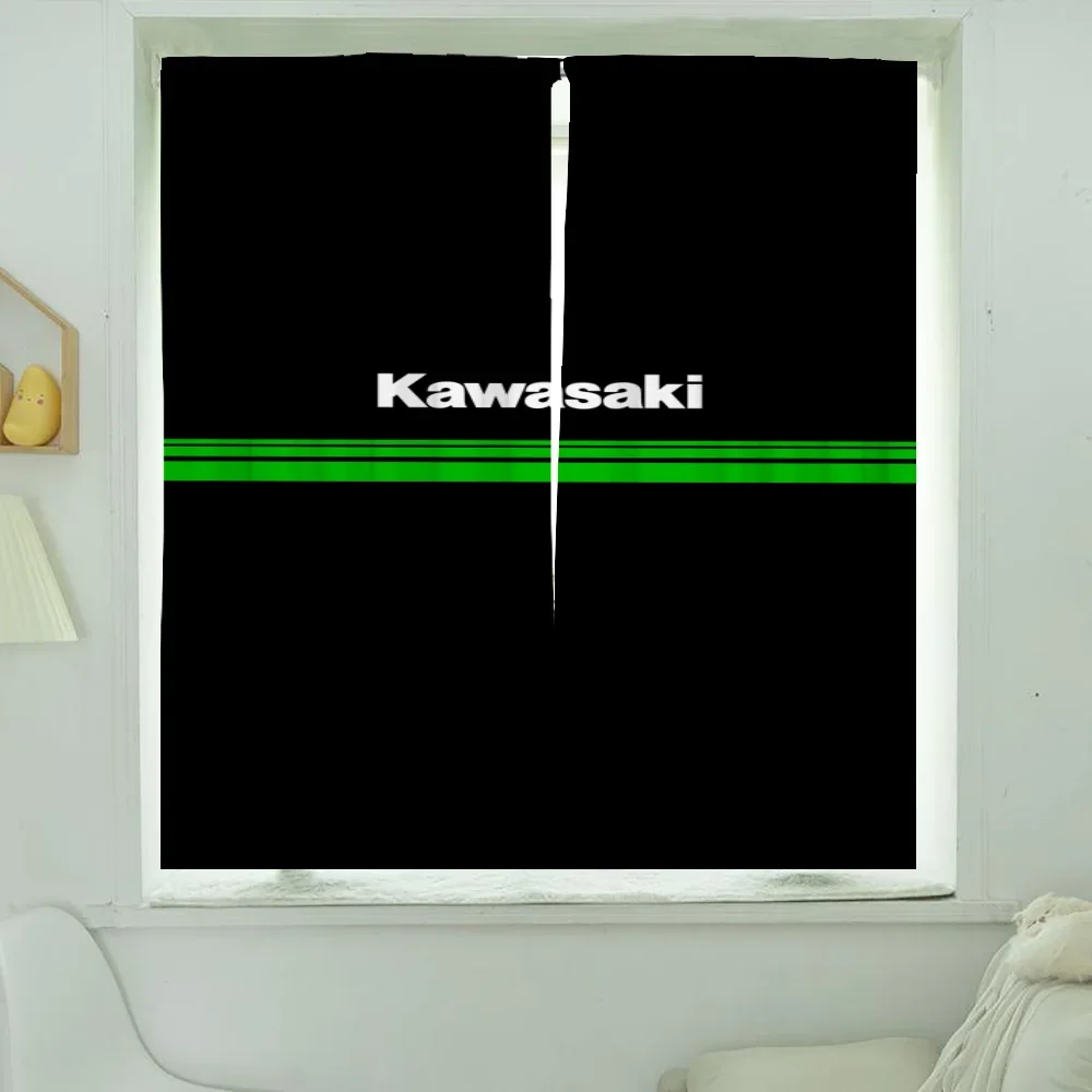 Home Interior Kitchen Curtains for Living Room 2 Pieces Blackout Curtains Door Curtain K-kawasaki-i Bedroom Decoration Partition 3