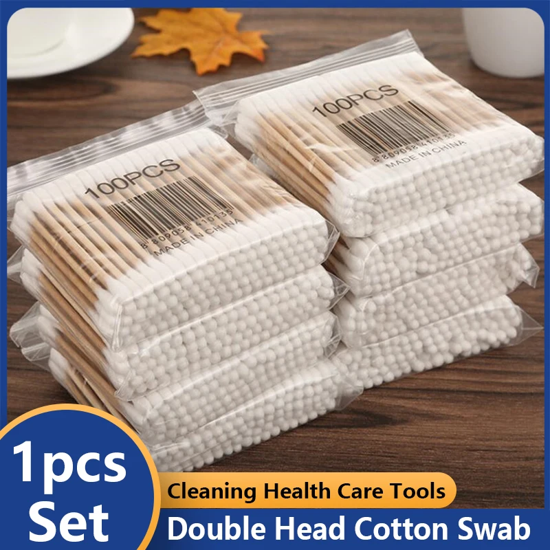 

500pcs Double Head Cotton Swab Women Makeup Cotton Buds Tip for Wood Sticks Nose Ears Cleaning Health Care Tools