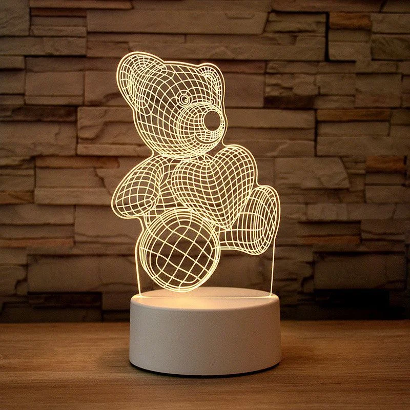 

3D Night Lights Christmas Gift Acrylic LED Lights Nightlight Bedroom USB Table Lamp Birthday Valentine's Day Wedding Decoration