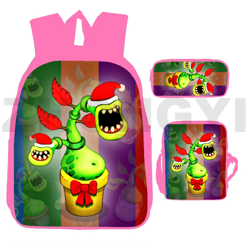 3D My Singing Monsters Zaino Donna Fashion Casual Travel Crossbody Bag Pink Kawaii School Bags For Girls Kids Cartoon Bookbag