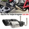 For ITALJET Dragster 125 200 Motorcycle Exhaust Escape Full System Modify Muffler With Removable DB Killer Front Mid Link Pipe