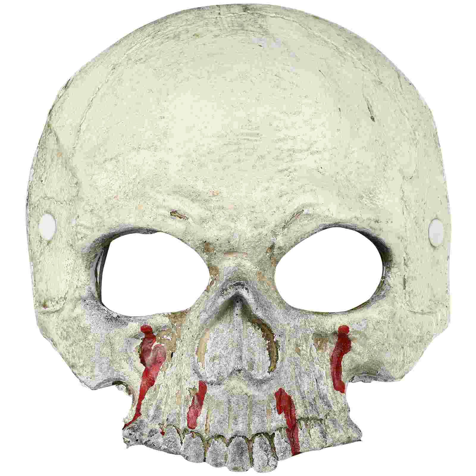 

Halloween Blood Pattern Half Face Skull Shape Mask Decoration Use Masquerade Mask