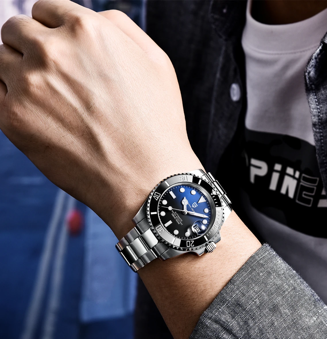 PAGANI DESIGN Luxury Men's Wristwatch Stainless Steel Automatic Mechanical Watch Top Men's Waterproof Clock reloj hombre