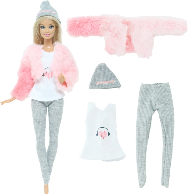 Moda 1 pz inverno caldo vestito quotidiano abbigliamento Casual rosa  peluche cappotto vestiti per bambola Barbie accessori per bambina vestito  giocattoli fai da te - AliExpress
