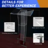 Slanted Podium Lectern Conference Pulpit Acrylic Podium Stand Clear Transparent Church Lectern Pulpit  for Wedding Classroom 2
