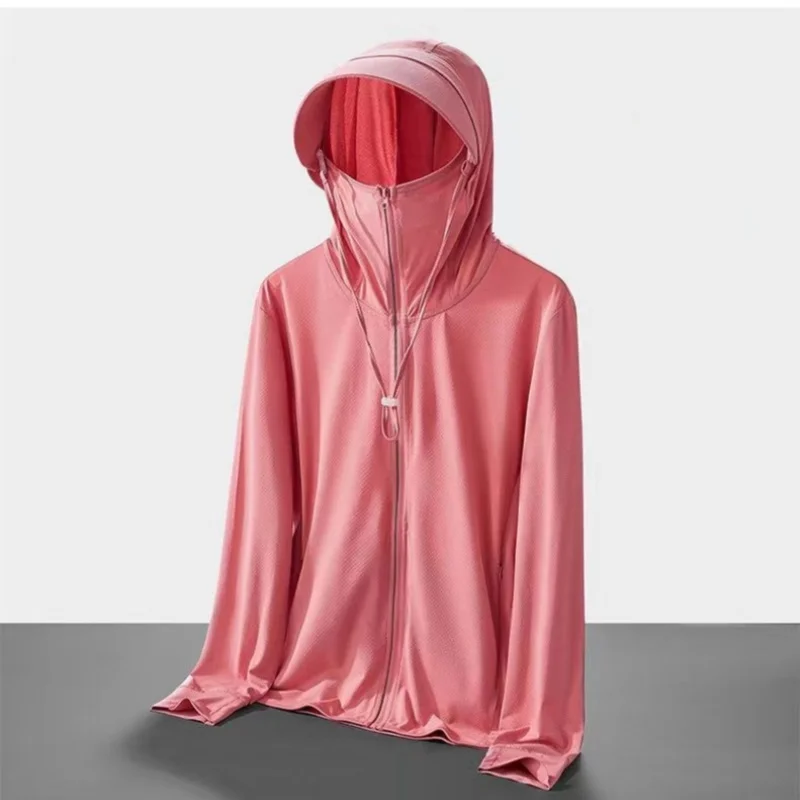 Outdoor ice silk sunscreen clothes for men and women in summer, UV resistant lightweight and breathable, comfortable and cool