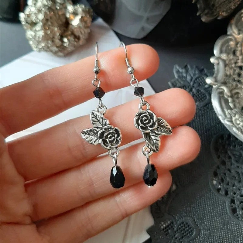 Gothic Moon Earrings – Black Alloy Moon Drop Dangle Earrings, Witch Celestial Jewelry For Women - View #11