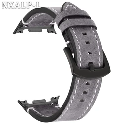 Retro Brown Calf Leather Watch Band - Classic 46mm Strap - 40mm 44mm 46mm (Grey)