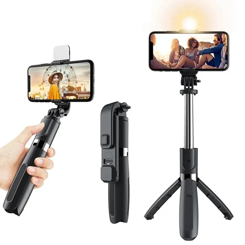 Wireless Selfie Stick Tripod Stand with LED Light and Bluetooth Remote Extendable for Mobile Phone TikTok Live Streaming