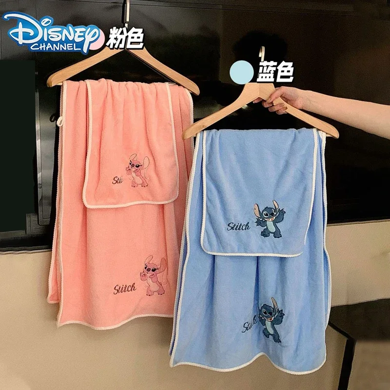 Disney Stitch Bath Towel Towel Set Cartoon Cute Pink Angel Bath Towel Bathing Furniture Gifts Funny