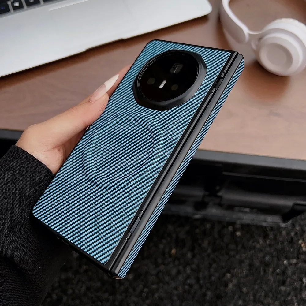Premium Carbon Fiber Magnetic Protective Back Cover Case -
