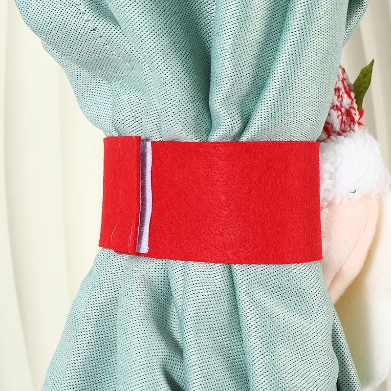 Cute Christmas Curtain Paste Creative Santa Claus Curtains Pastes Adjustable Curtain Paste Decorative Drapes Curtain Accessoires