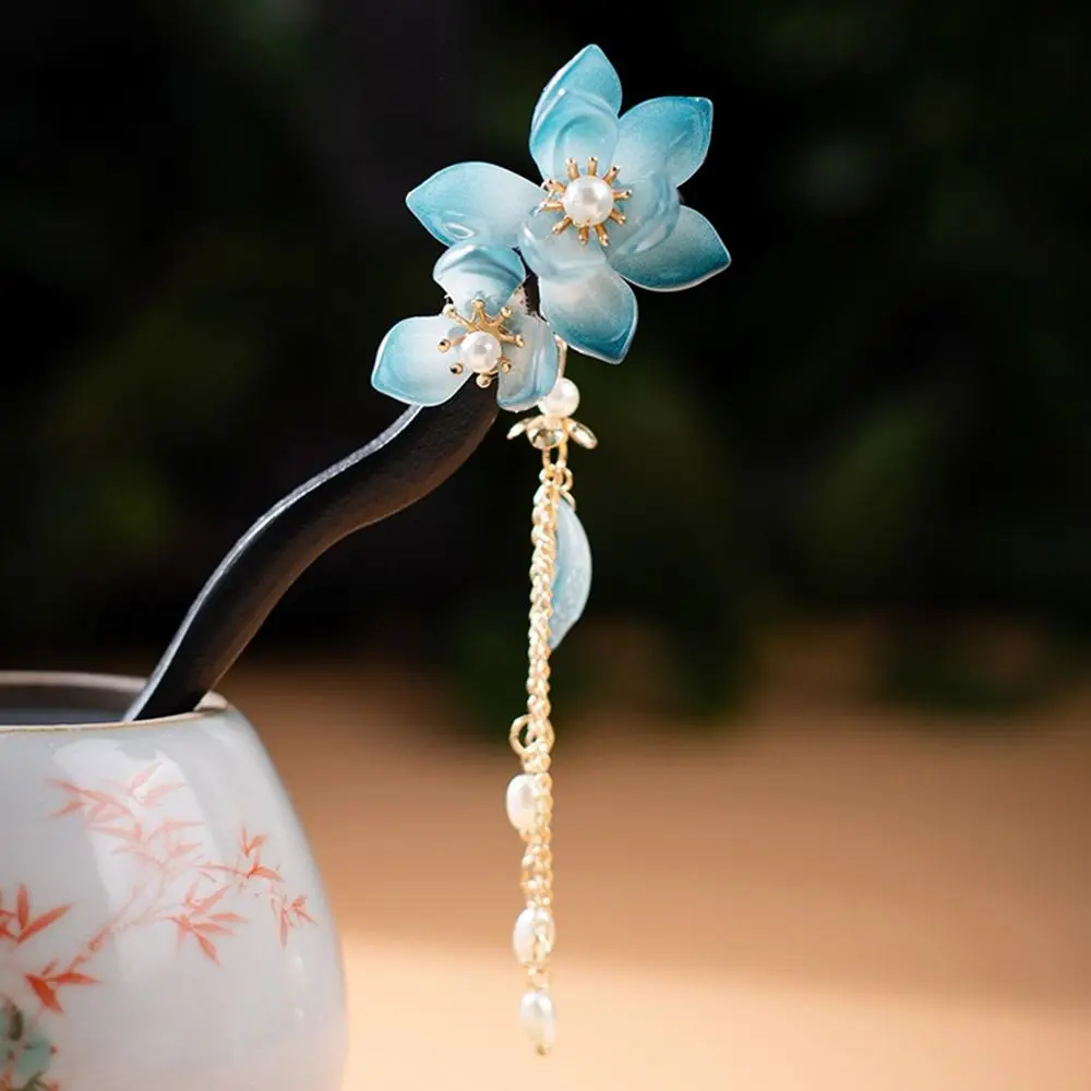 

Gift Classic Cheongsam Hanfu Acetic Acid Hair Clip For Women Hair Accessories Hairpin Chinese Style Hair Fork Tassel Hair Stick