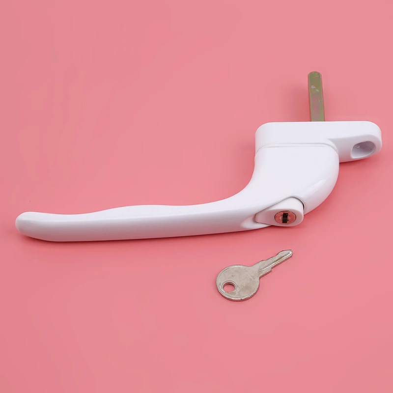 Liga de Alumínio Janela Lidar com Fechaduras Universal Key Locking Vidros Duplos Kid Segurança Branco