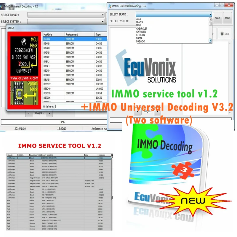 Новейший инструмент для обслуживания Edc 17 IMMO V1.2 PIN Code + IMMO Универсальное декодирование V3.2 с бесплатным генератором ключей