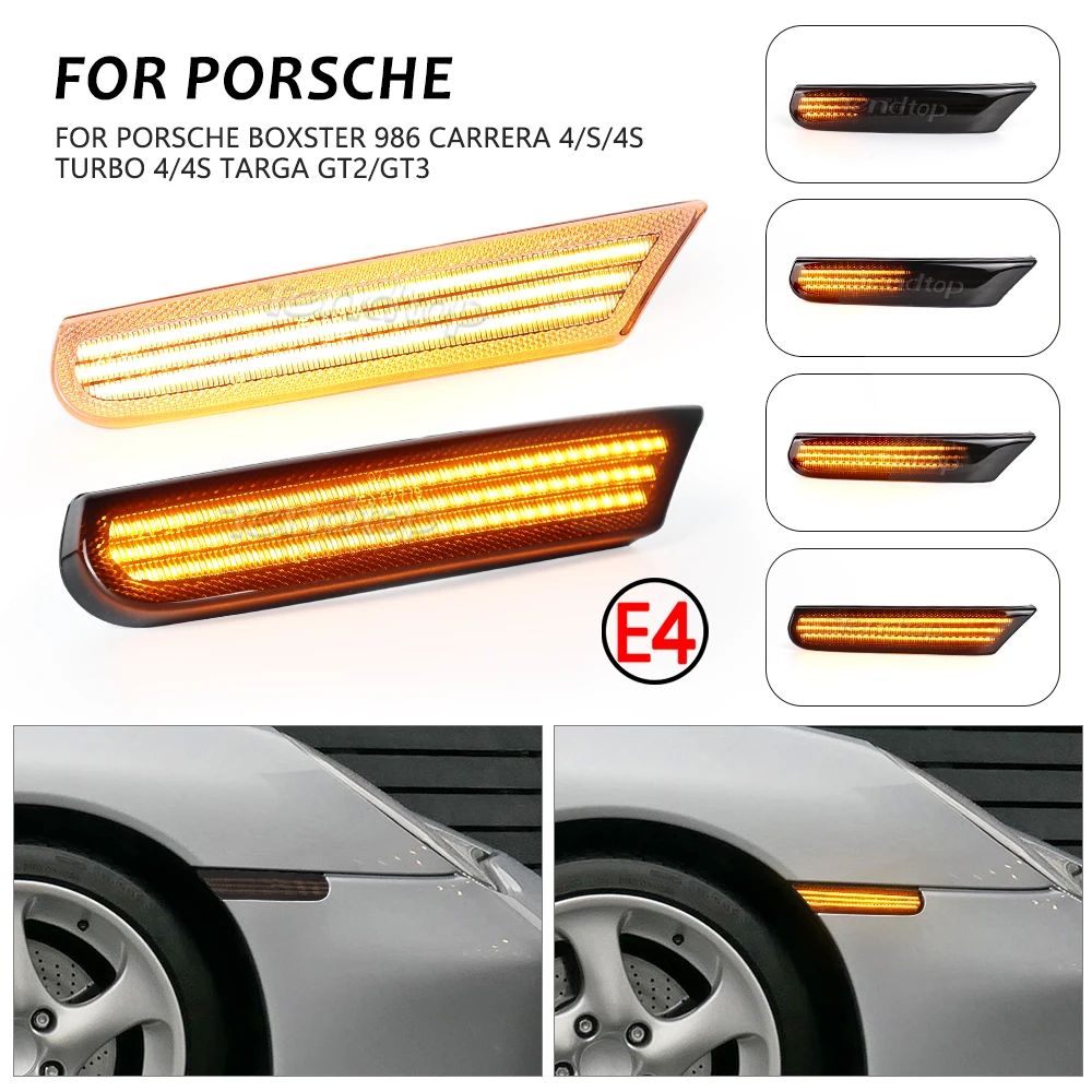 

2 шт., динамические мигающие боковые маркеры для Porsche Boxster 986 996 911