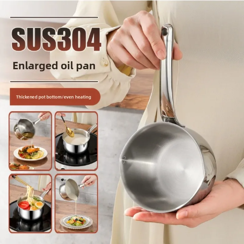 Mini Roestvrijstalen Oliepan Van 304, Koekenpan Voor Eier, Pot Voor Babyvoeding, Kookpan, Hittebestendig Keukengereedschap, Acessórios Para Kookgerei_voghion.com