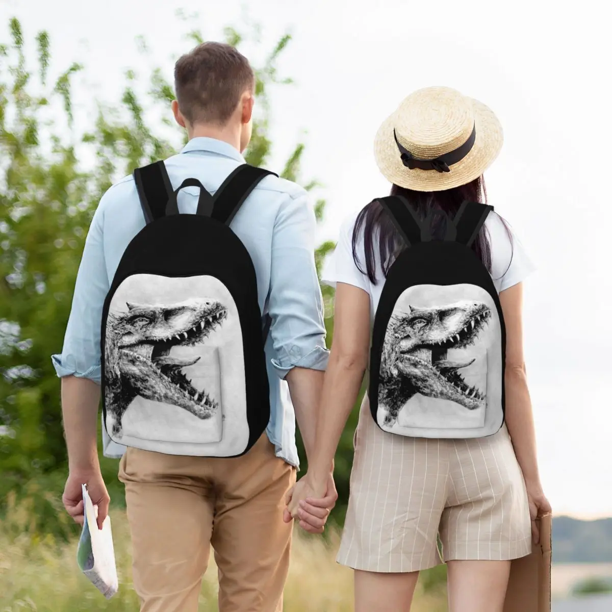 Indominus Rex Jurassic Dinosaur Fashion Backpack with Pocket High