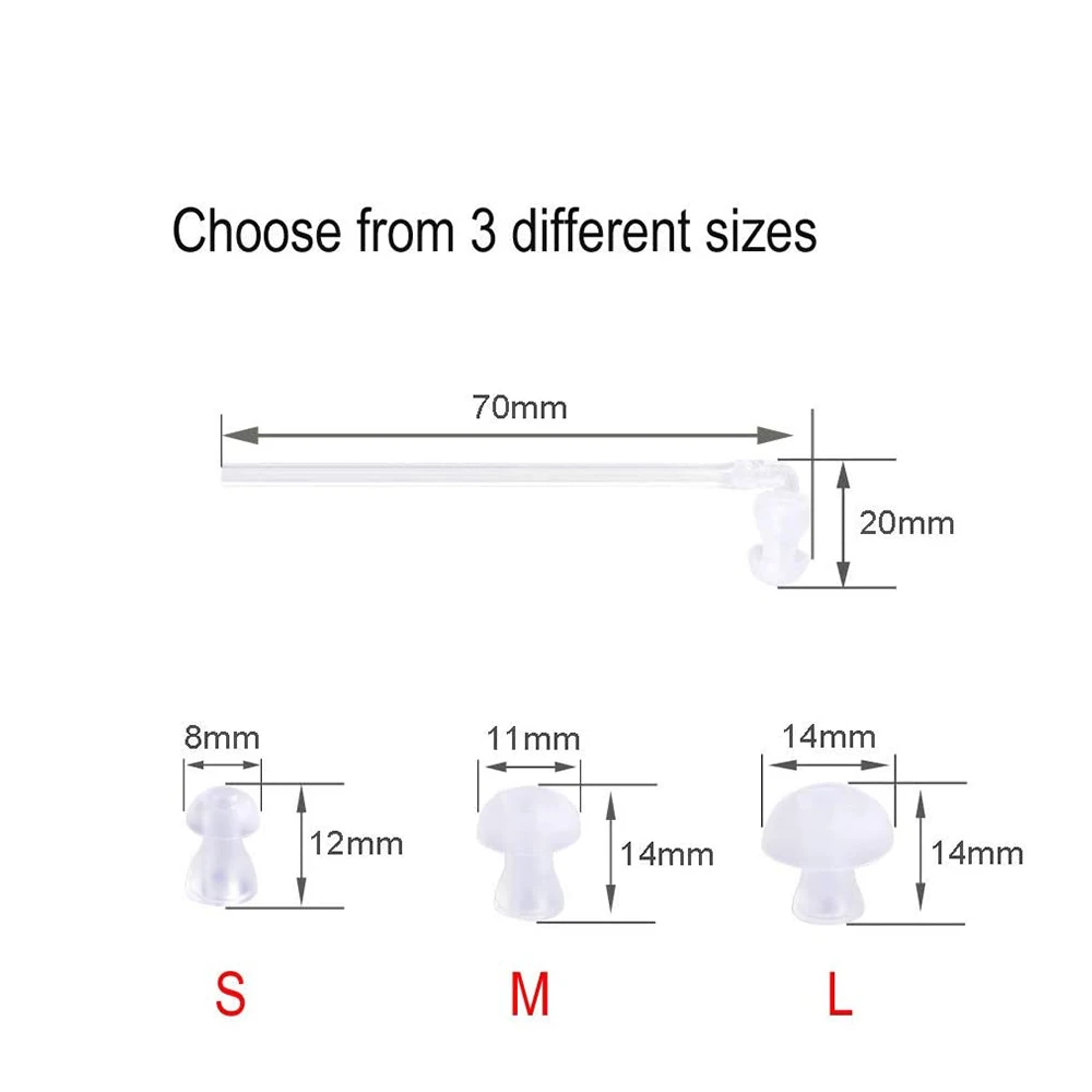 Hearing Amplifier Ear Tip Hearing Amplifier Sound Tube Connector Set Silicone Ear Tip Domes Accessory for BTE Hearing Amplifier 2