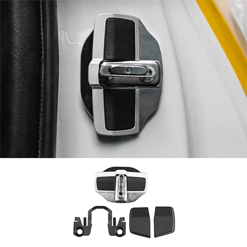 Car Door Lock Damper Car Door Lock Cover Car Door Cover 2Set Car TRD Door Lock Buckle Upgraded Stabilizer Cover Latches Stopper For-Lexus-Toyota Series Eliminate Abnormal Space