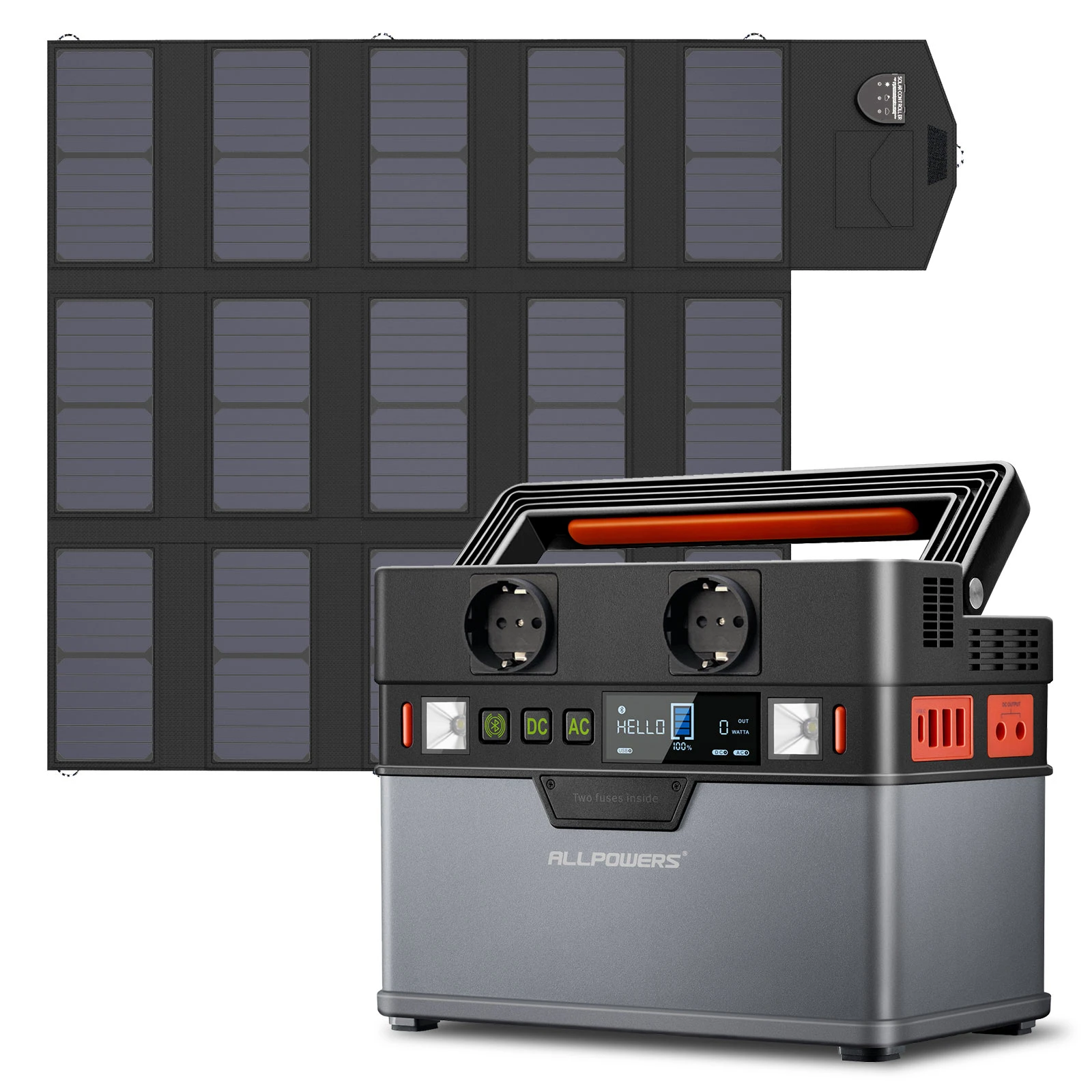 ALLPOWERS Portable Power Station 288Wh Lithium Battery Solar Generator with Solar Panel 100W