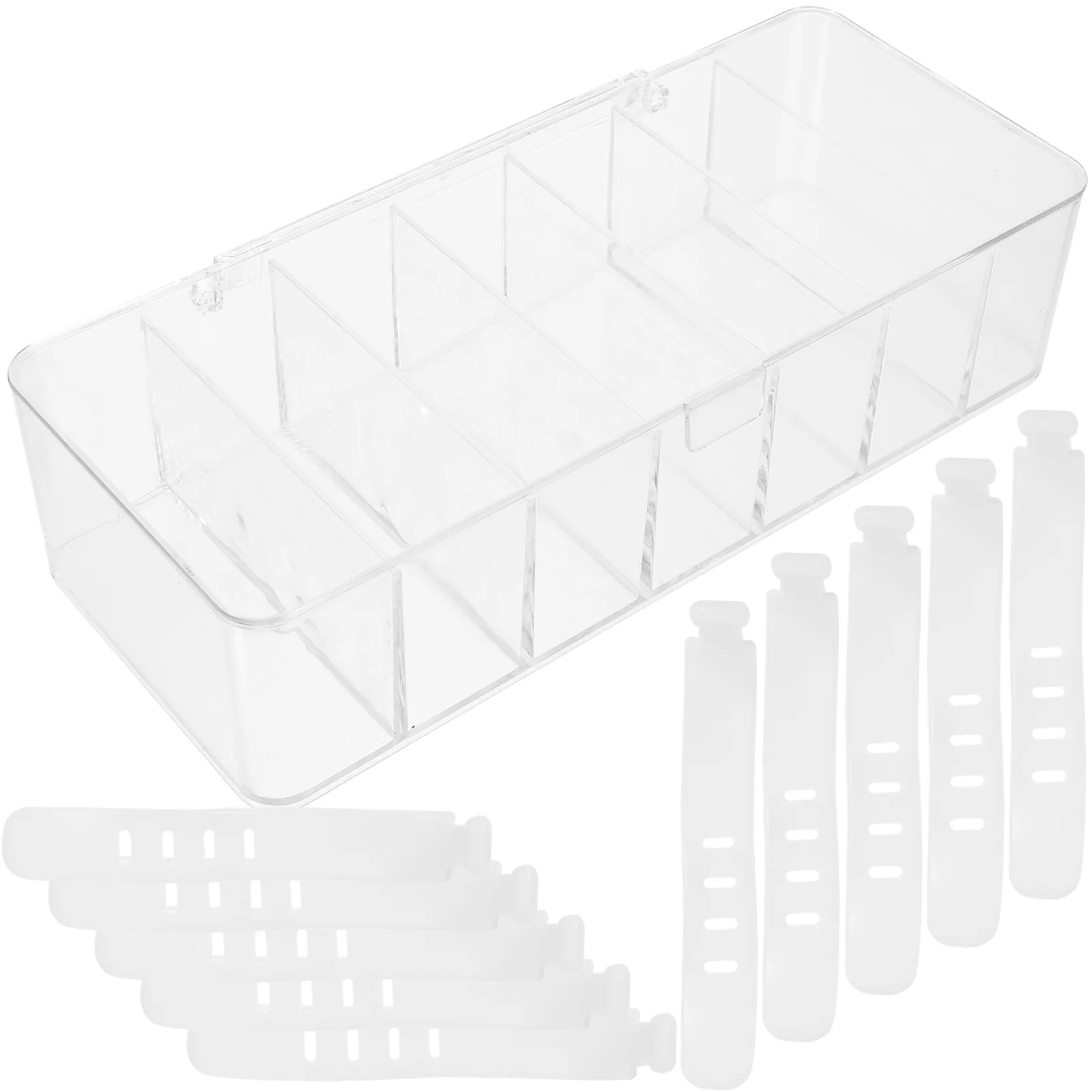 

Cable Management Box Cord Organizer Case Cord Container with Cover and Cable Ties