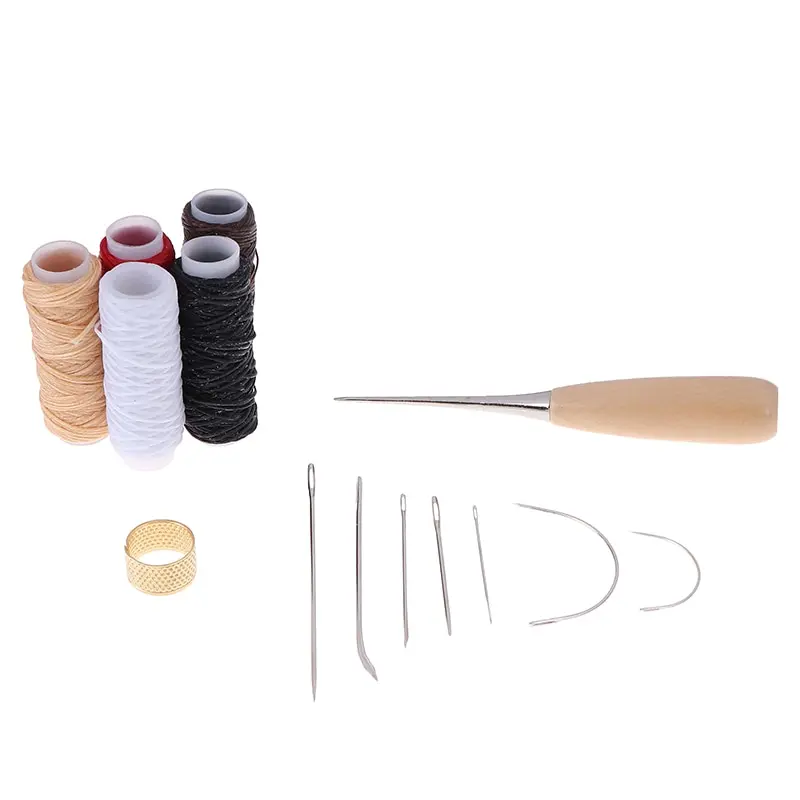 Leather Craft Tool Kit Leather Craft Tools 14Pcs Leather Craft Sewing Kit with Needles