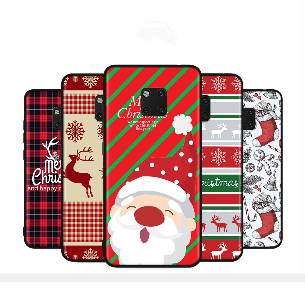 Custodia Nera Per Oppo Reno 5 5F Uae 5K 5Z Lite 6 6Z Pro Plus Cover Protetta Ets-11 Natale