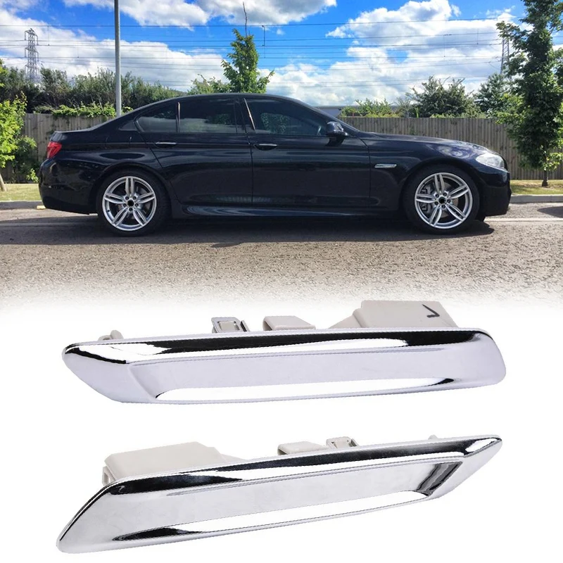 Car Front Left & Right Chrome Fender Trim Molding For-BMW F10 F11 528I 535I 51137336645 51137336646 car fender trim molding