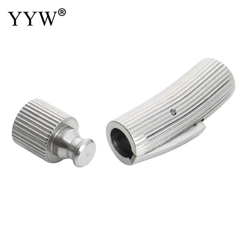 10pcs Stainless Steel Bayonet Clasp 30x8mm Hole:Approx 6mm Push Lock Closure Leather Bracelet Clasps DIY Jewelry Making