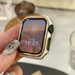 Sleek Metal Frame Protective Case Cover for Apple Watch - Women's Edition (White Gold)