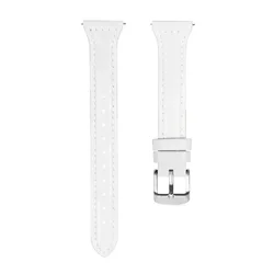Slim Leather Strap - Elegant Replacement Bracelet Band, 20/22mm for 22mm watch band (White 08)