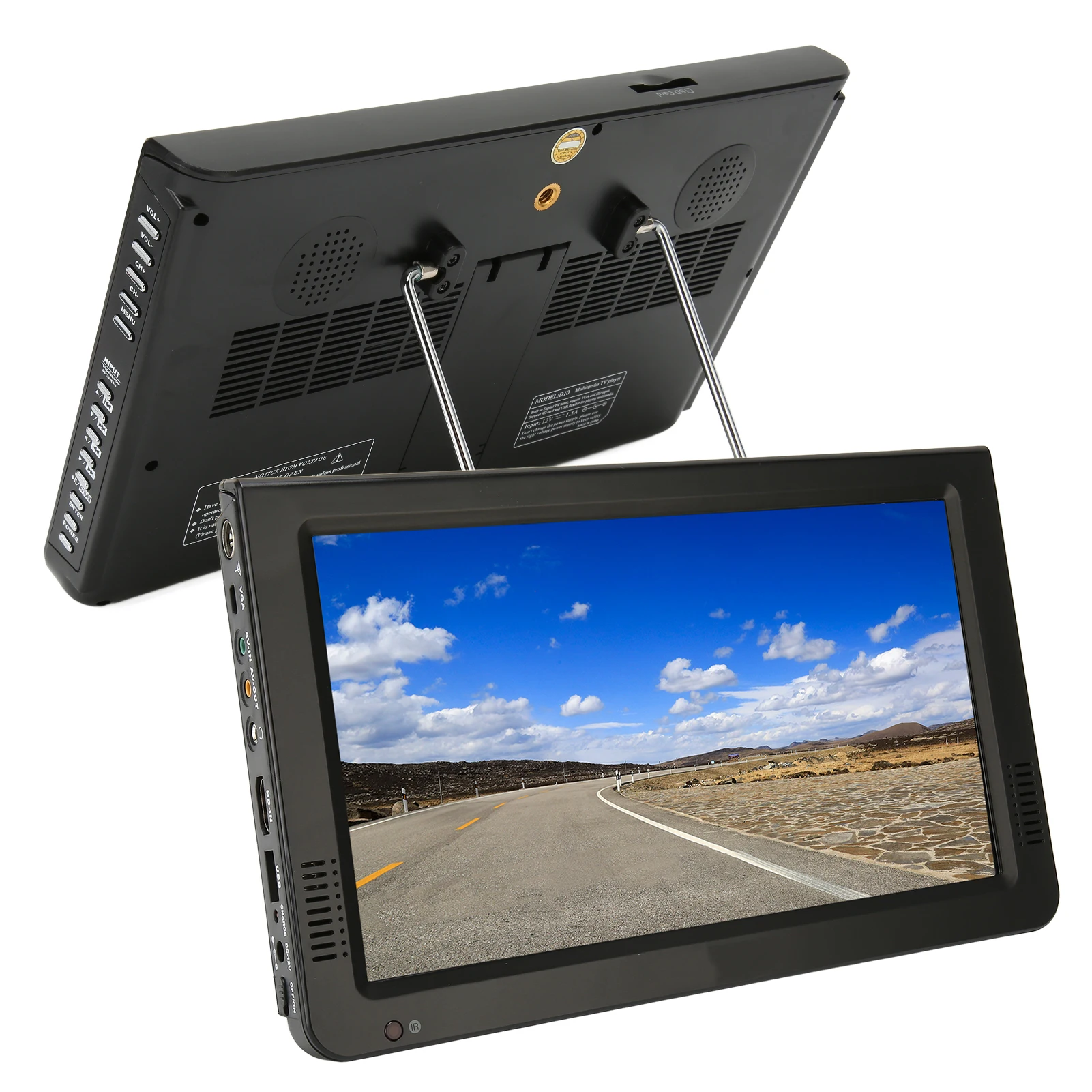 Leadstar 10in Digital TV 10 Inch 1080P High Sensitivity Tuner Digital Television US Plug 110‑240V