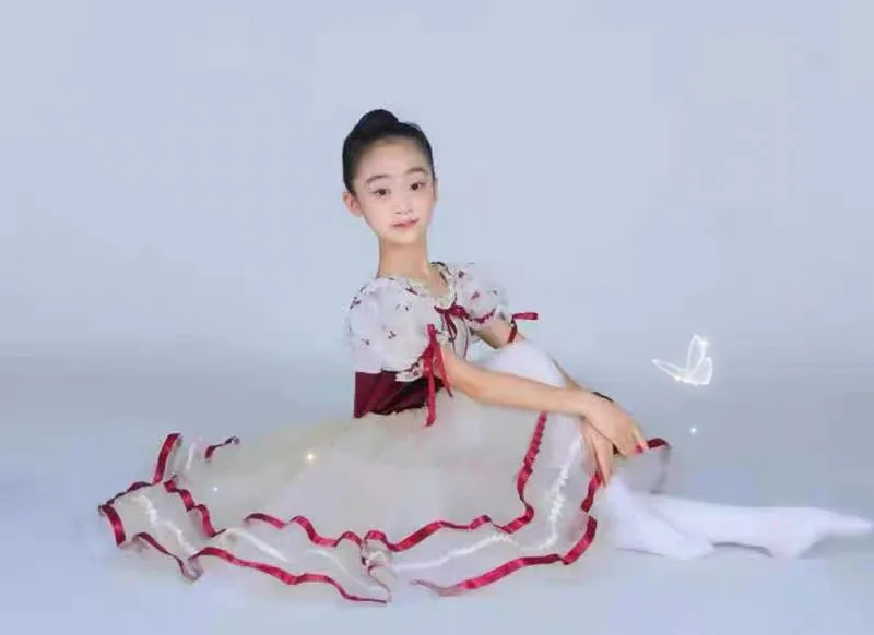2022 Professional Romantic Tutu Long Tulle Tutus Ballet Dress Women Girls Ballerina Party Dress Children Ballet Dance Costumes