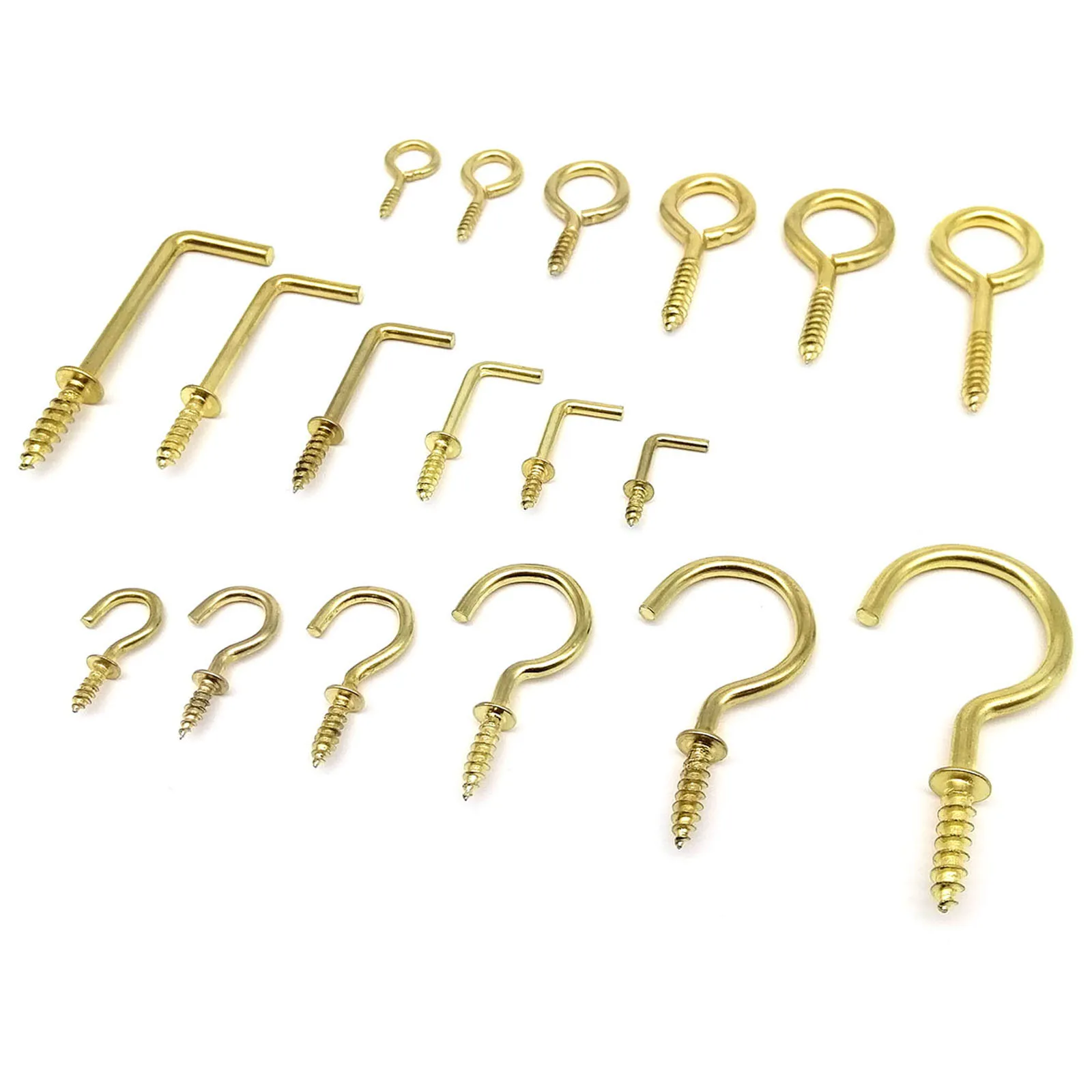 Gold Eye Bolt Screw-in Hooks