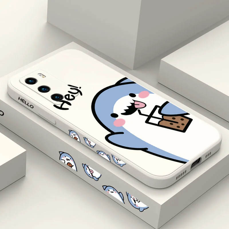 Adorable Shark Liquid Silicone Phone Case - Stylish & Durable Cover