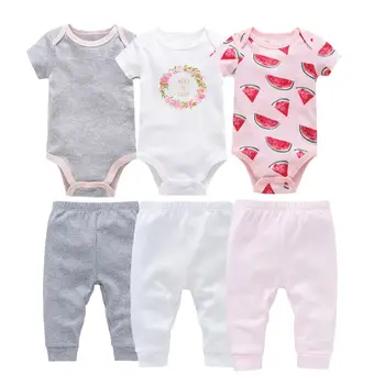 Tutine e Pantaloni per Neonata, Nuovo Body in Cotone, Tutina a Maniche Corte per Bebè