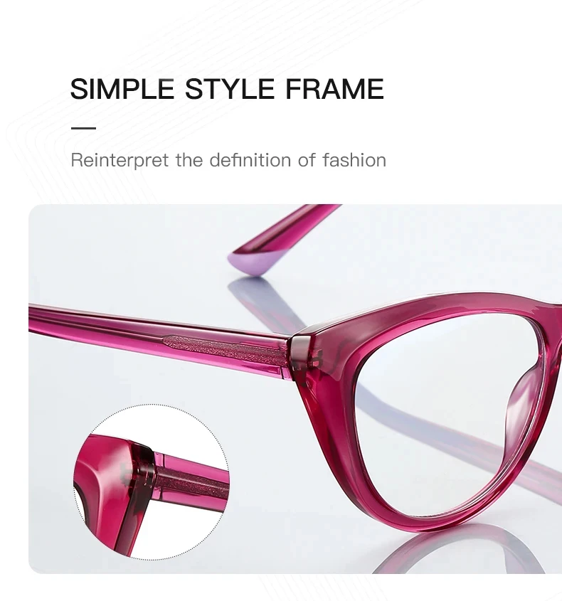 Women's Reading Glasses Fashion Anti-Blue Light Optical Glasses Myopia Hyperopia Customizable Prescription Eyewear
