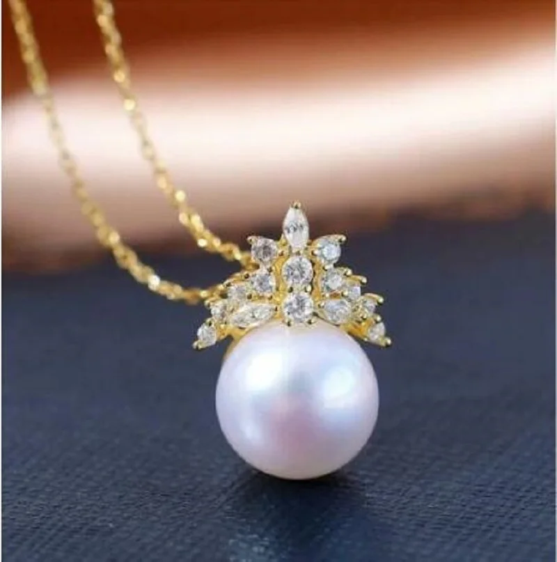 

beautiful AAAA 10.2mm Natural Akoya white Pearl Pendant Necklace