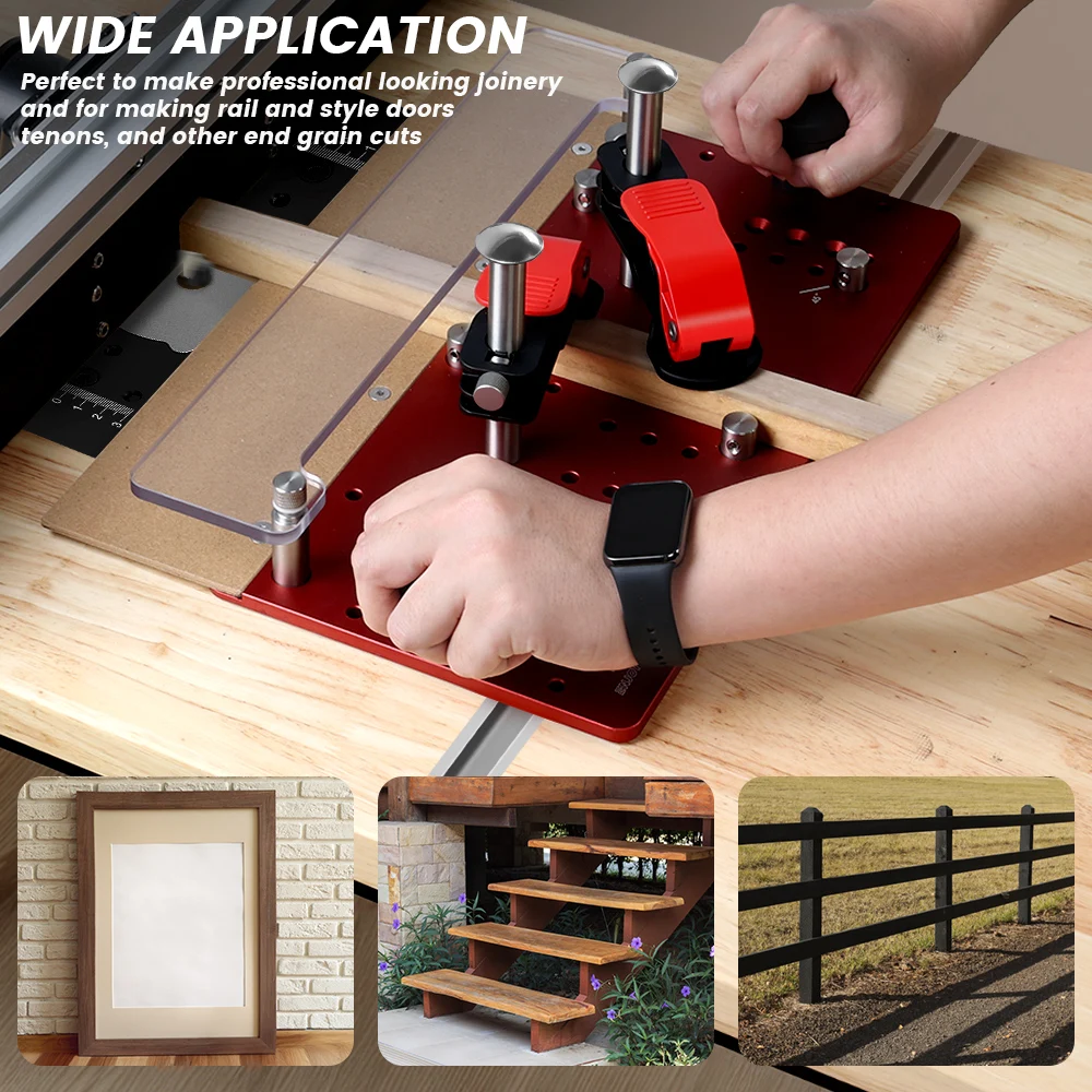 Aluminum Woodworking Rail Guide Safety Coping Sled for Cabinet Door Joints