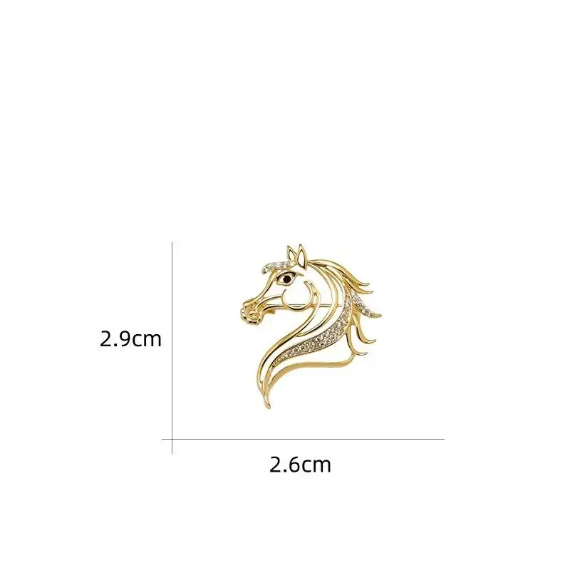 1pc Simple Exquisite Hollow Horse Brooch Versatile Temperament Animal Small Brooch Pin Fashion Clothing Jewelry Accessories Gift
