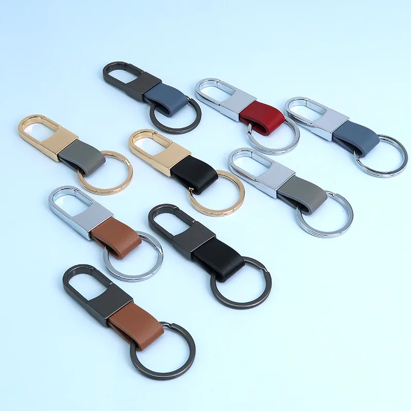 Fashion Leather Keychains Metal Key Chains Rings Cute Car Keyring