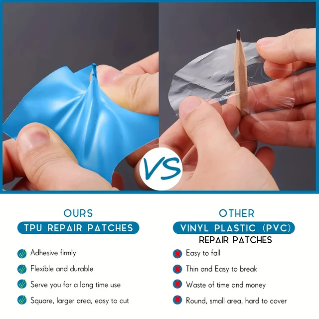 10/20 Pieces Underwater Self-adhesive Swimming Pool Patch, PVC Swimming Pool Repair Kit, Underwater Repair Swimming Pool Patch 5