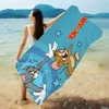 T-Tom And J-Jerry Cute Cartoon Beach Towel Bath Towels For Girl Microfiber Quick Dry Custom Sand Free Beach Yoga Spa Gym Pool 1