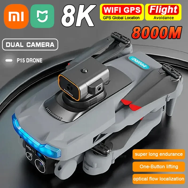 Xiaomi Mijia P15 Drone 8K Gps Hd Fotografia Aerea Dual-Camera 4K Fotocamera Professionale Omnidirezionale Drone Per Evitare Gli Ostacoli