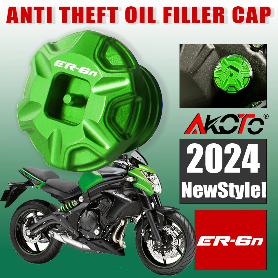 

Motorcycle Anti theft Oil Filler Cap Accessories Engine Oil Plug Cover For Kawasaki ER-6N er6n ER6F ER-6F 2006-2016 2015 2014