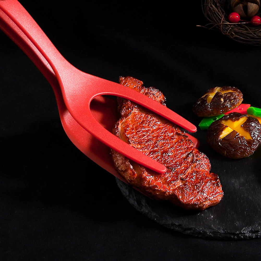 2 In 1 Shovel Clip Silicone Grip Flip Tongs Egg Steak Spatula Tongs Clamp Pancake Fried Turners Cooking Tool Kitchen Accessories